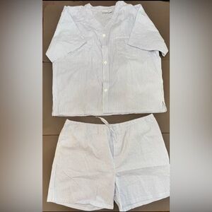 Vermont Country Store Men's Classic Stripe Cotton Seersucker Short Pajama Set 3X